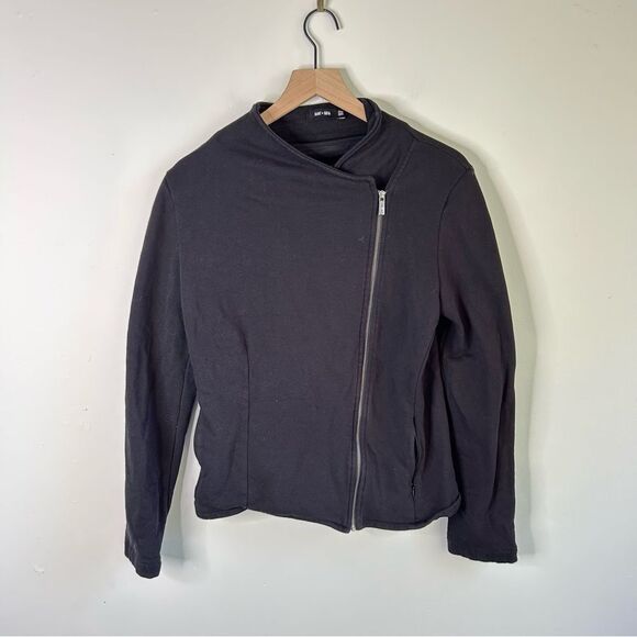 Saint and Sofia Organic Cotton Biker Jacket - Black size 12 - Picture 4 of 16
